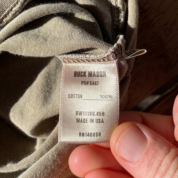 Buck Mason Burnt Olive Venice Wash Pima L/S Boxy Crew - XS women - Picture 6 of 10